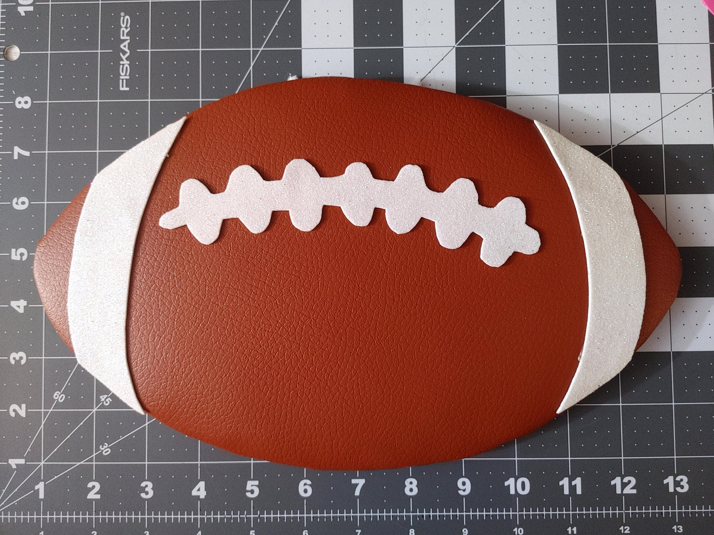 Wreath Attachment - Brown Faux Leather Football