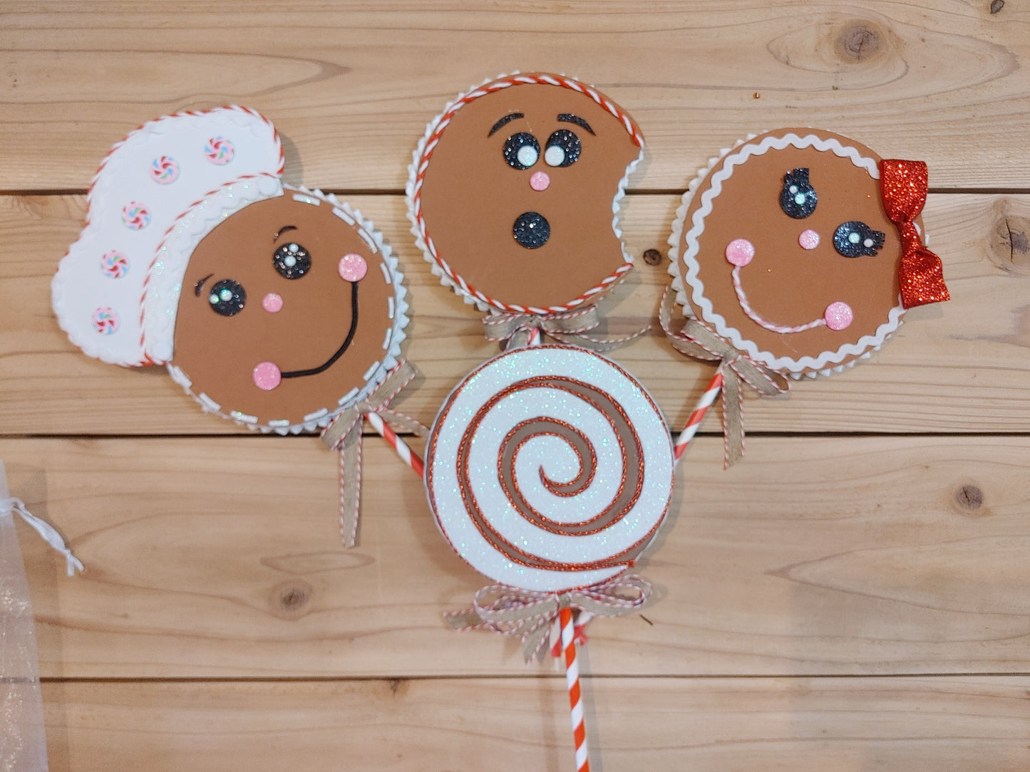Wreath Attachment - Gingerbread 3 Lollipops