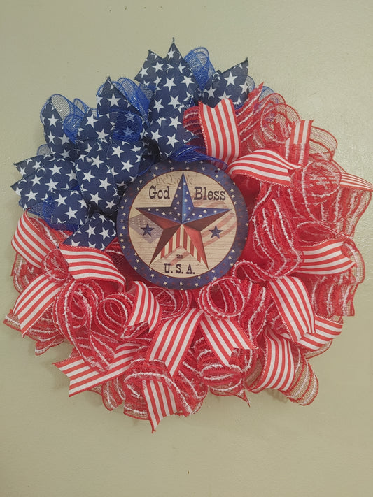 Wreath - God Bless USA
