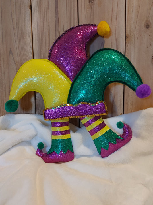 Wreath Attachment - Mardi Gras Jester Hat