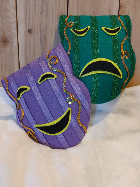 Wreath Attachment - Mardi Gras Mask (Happy/Sad)