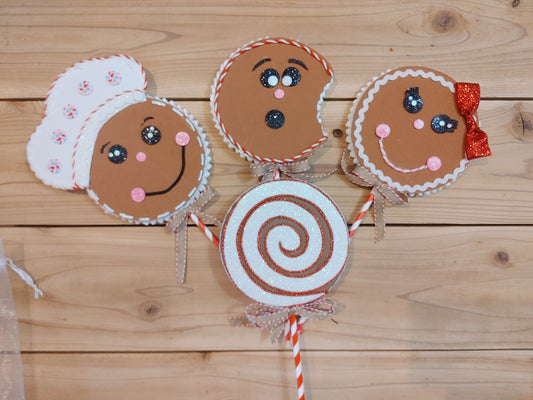 Wreath Attachment - Gingerbread 3 Lollipops