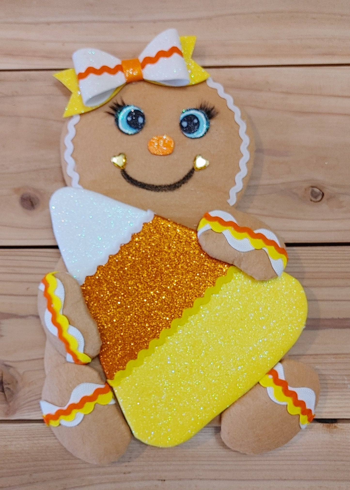 Wreath Attachment - Gingerbread Candy Corn