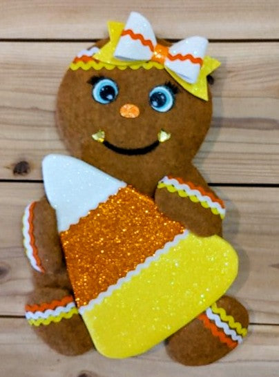 Wreath Attachment - Gingerbread Candy Corn