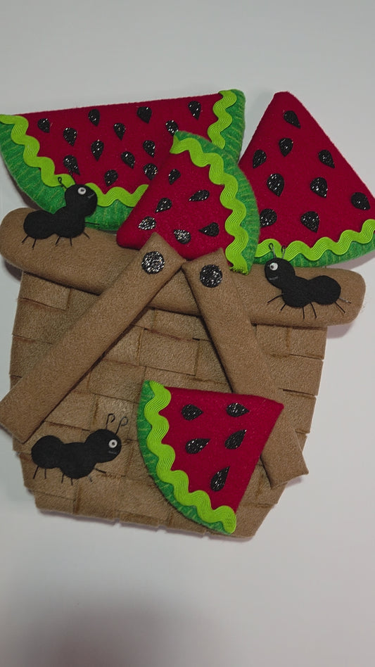 Wreath Attachment - Watermelon Picnic Basket