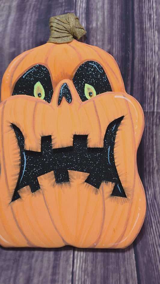 Patch the Pumpkin – Handmade Halloween Pumpkin Wreath Attachment