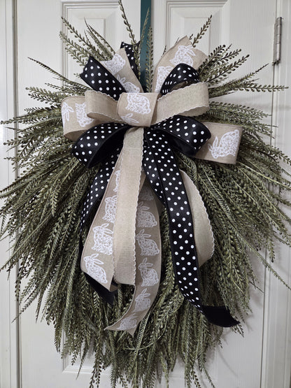 Wreath - Bead Grass White Wash Greenery