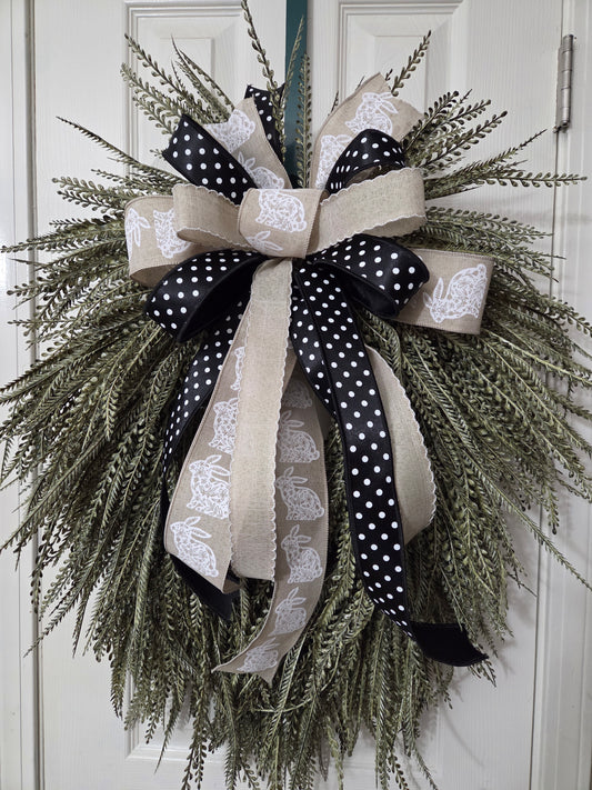 Wreath - Bead Grass White Wash Greenery