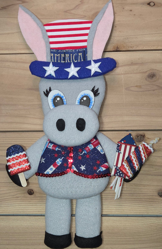 Wreath Attachment - Patriotic Donkey