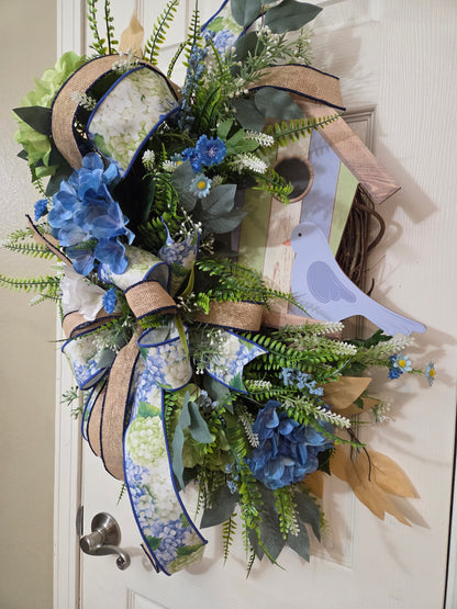 Wreath - Bird House Hydrangea