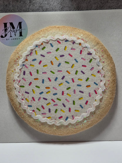 Sugar Cookie Wreath Attachment | Handmade Cookie Door Hanger Accent | Sweet Bakery-Themed Wreath Decor