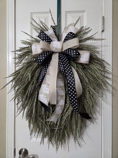Wreath - Bead Grass White Wash Greenery