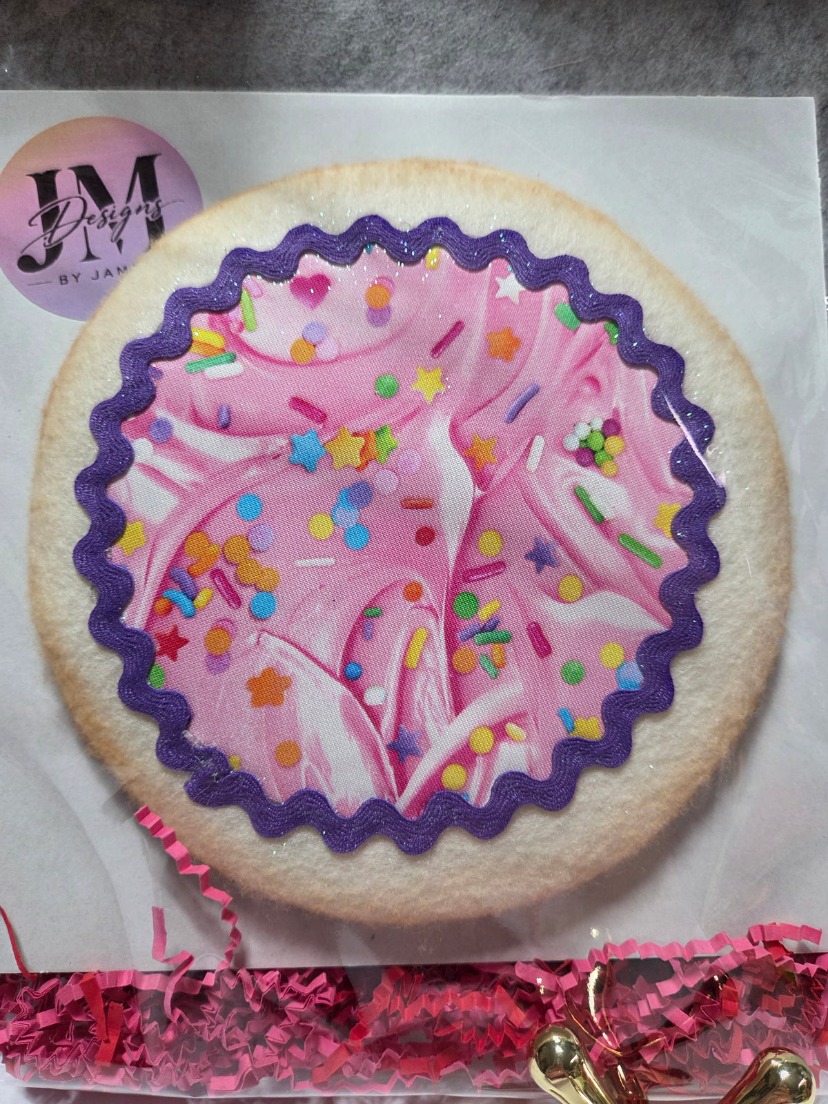 Sugar Cookie Wreath Attachment | Handmade Cookie Door Hanger Accent | Sweet Bakery-Themed Wreath Decor