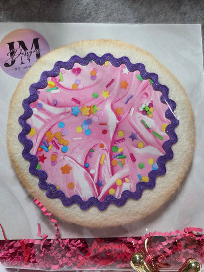 Sugar Cookie Wreath Attachment | Handmade Cookie Door Hanger Accent | Sweet Bakery-Themed Wreath Decor