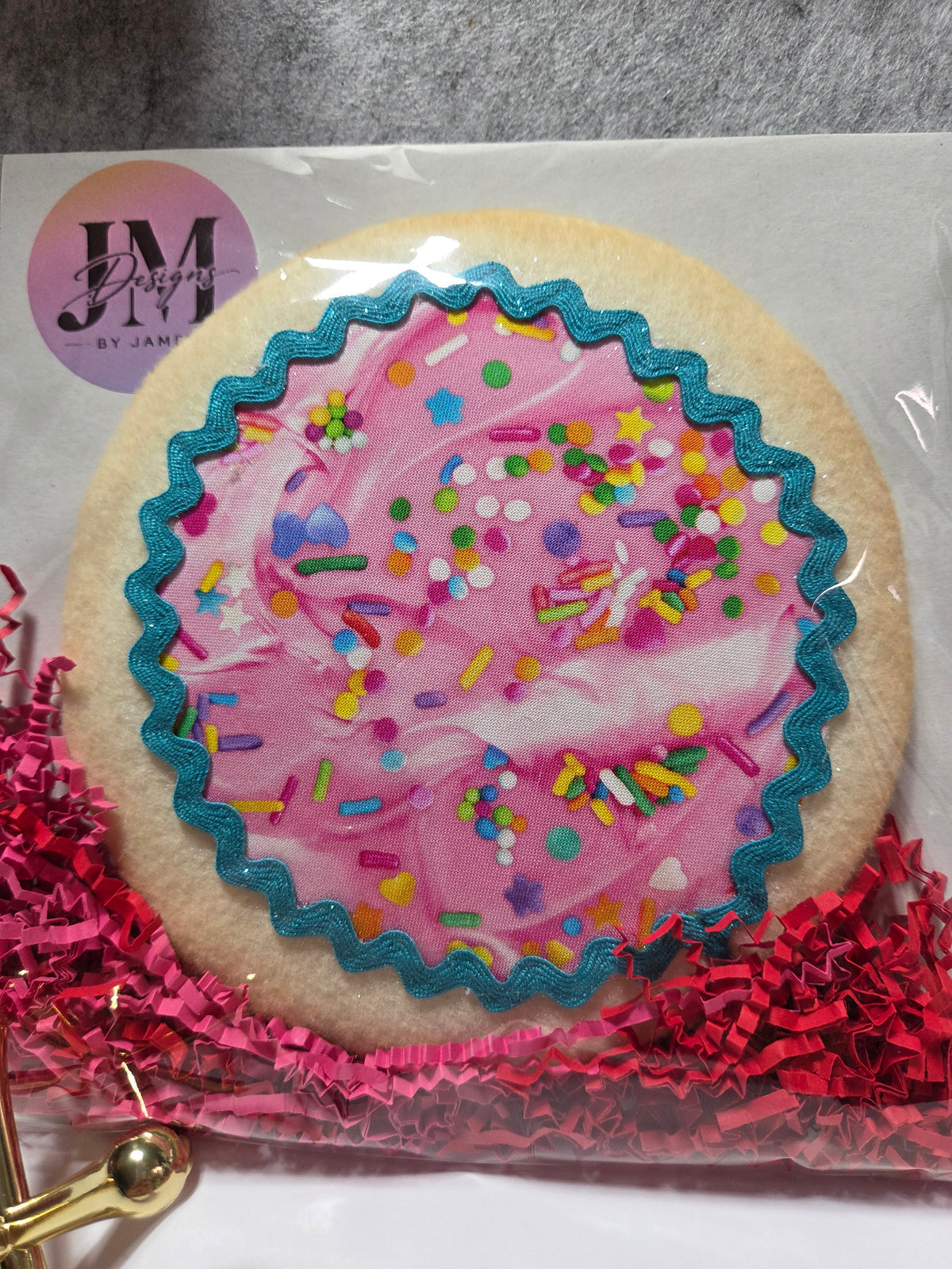 Sugar Cookie Wreath Attachment | Handmade Cookie Door Hanger Accent | Sweet Bakery-Themed Wreath Decor