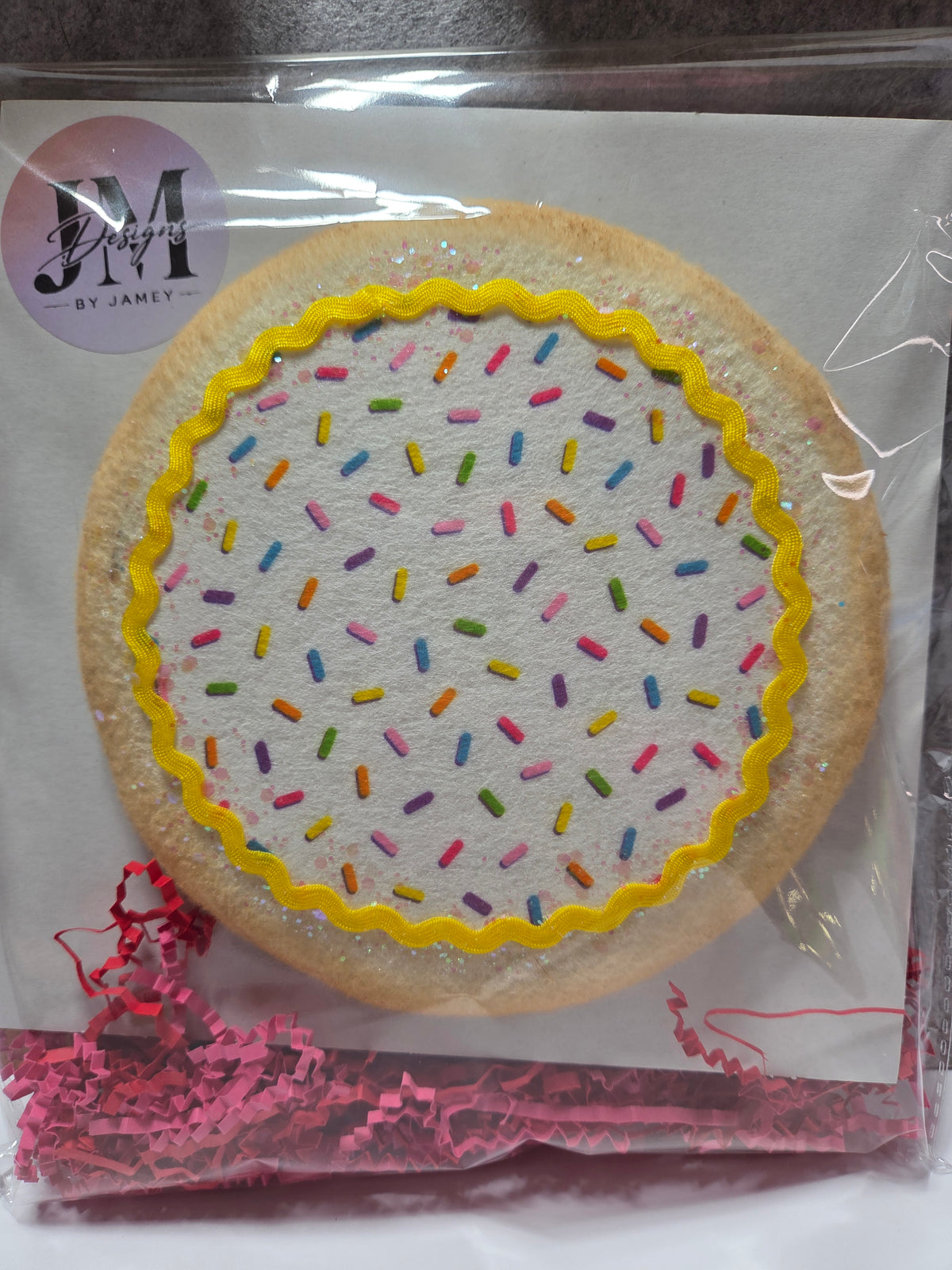 Sugar Cookie Wreath Attachment | Handmade Cookie Door Hanger Accent | Sweet Bakery-Themed Wreath Decor
