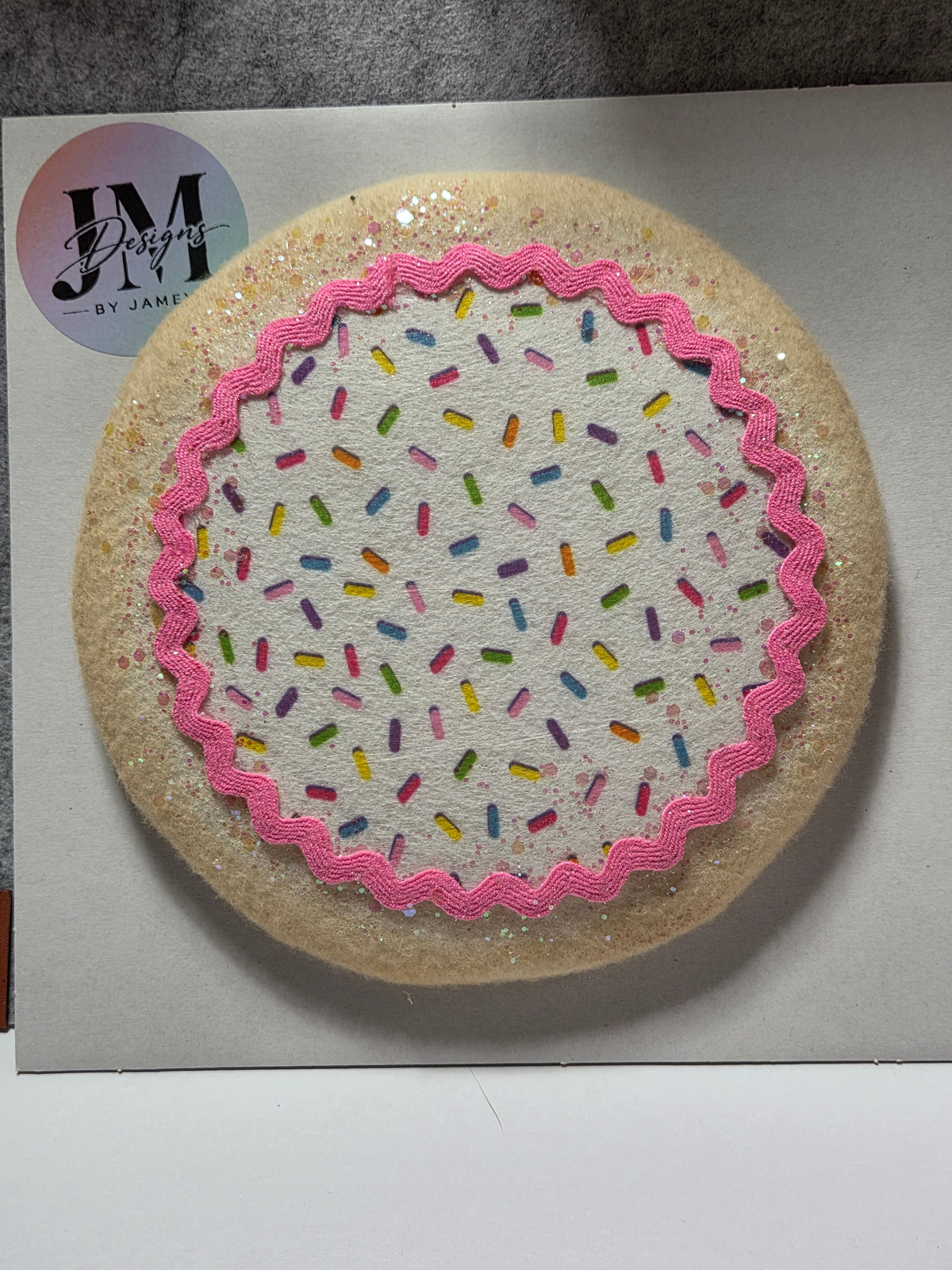 Sugar Cookie Wreath Attachment | Handmade Cookie Door Hanger Accent | Sweet Bakery-Themed Wreath Decor
