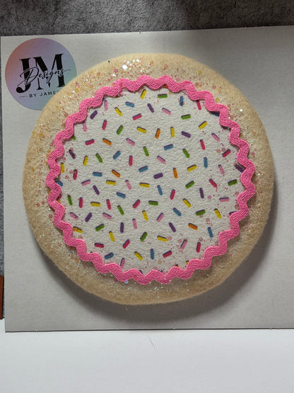 Sugar Cookie Wreath Attachment | Handmade Cookie Door Hanger Accent | Sweet Bakery-Themed Wreath Decor