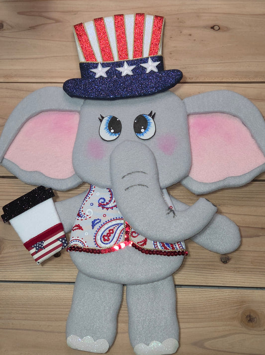 Wreath Attachment - Patriotic Elephant