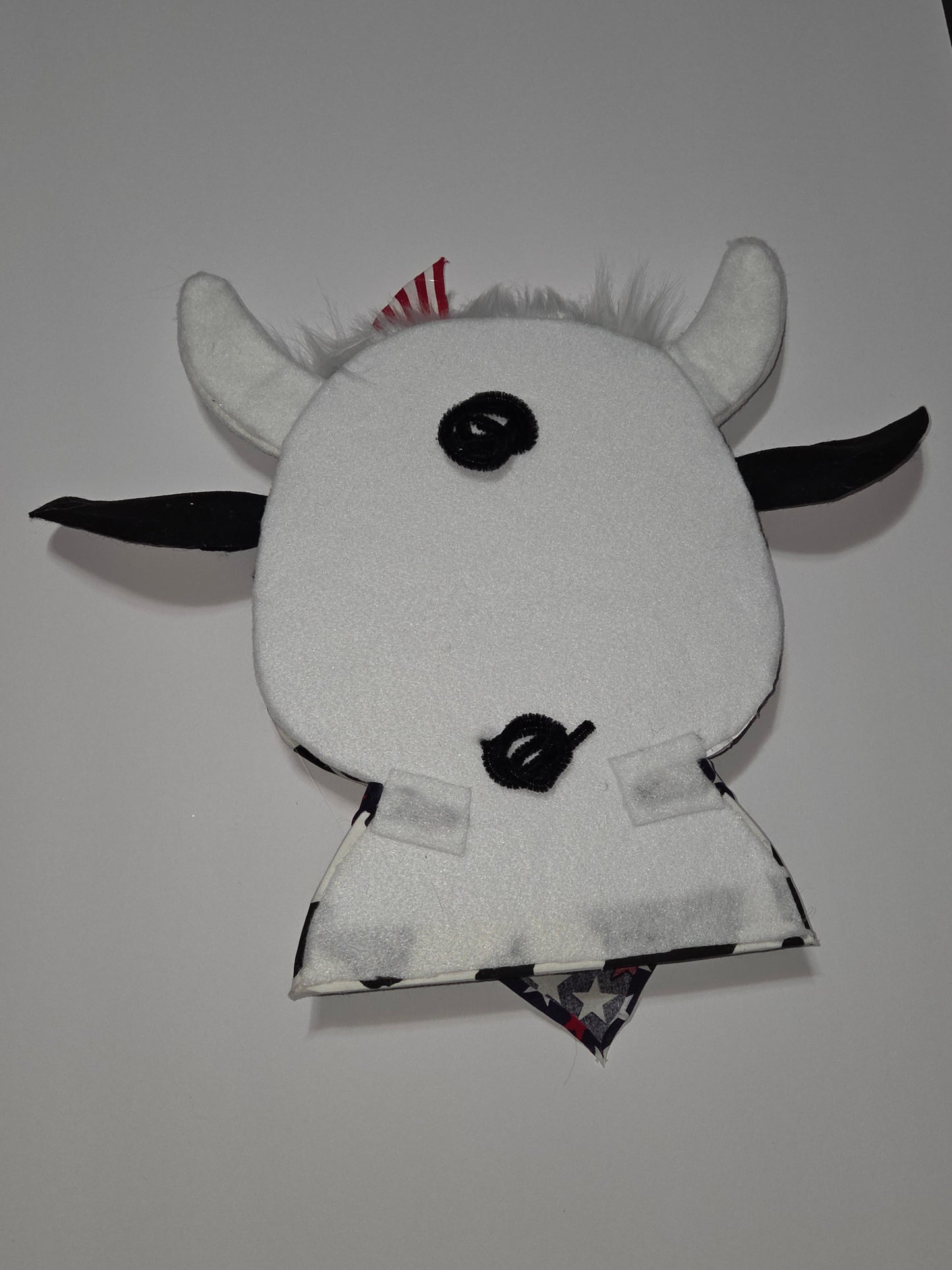 Patriotic Cow Wreath Attachment | 4th of July Cow Door Hanger Accent | Farmhouse Americana Decor