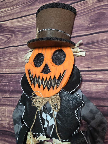 Pumpkin Patch Gentleman – Handmade Halloween Scarecrow Wreath Attachment