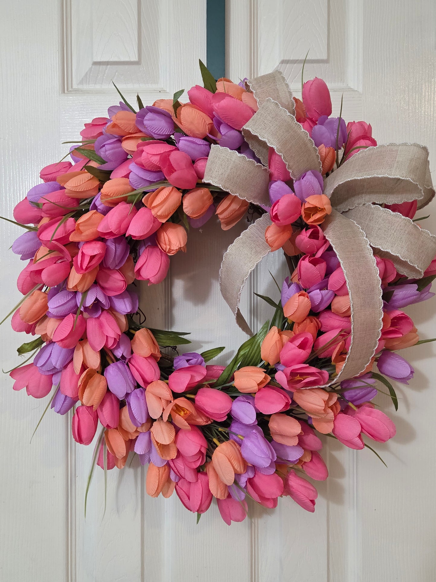 Wreath - Pink tulips