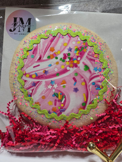 Sugar Cookie Wreath Attachment | Handmade Cookie Door Hanger Accent | Sweet Bakery-Themed Wreath Decor