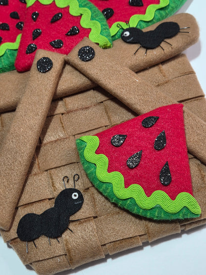 Wreath Attachment - Watermelon Picnic Basket