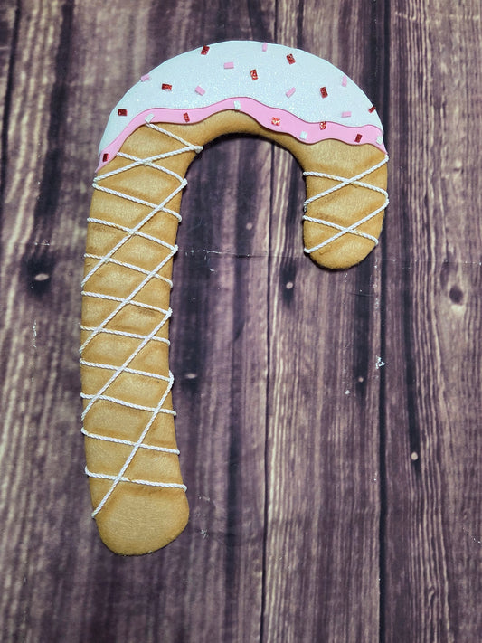 Frosted Sprinkle Candy Cane Wreath Attachment
