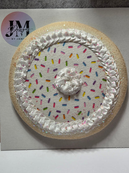 Sugar Cookie Wreath Attachment | Handmade Cookie Door Hanger Accent | Sweet Bakery-Themed Wreath Decor