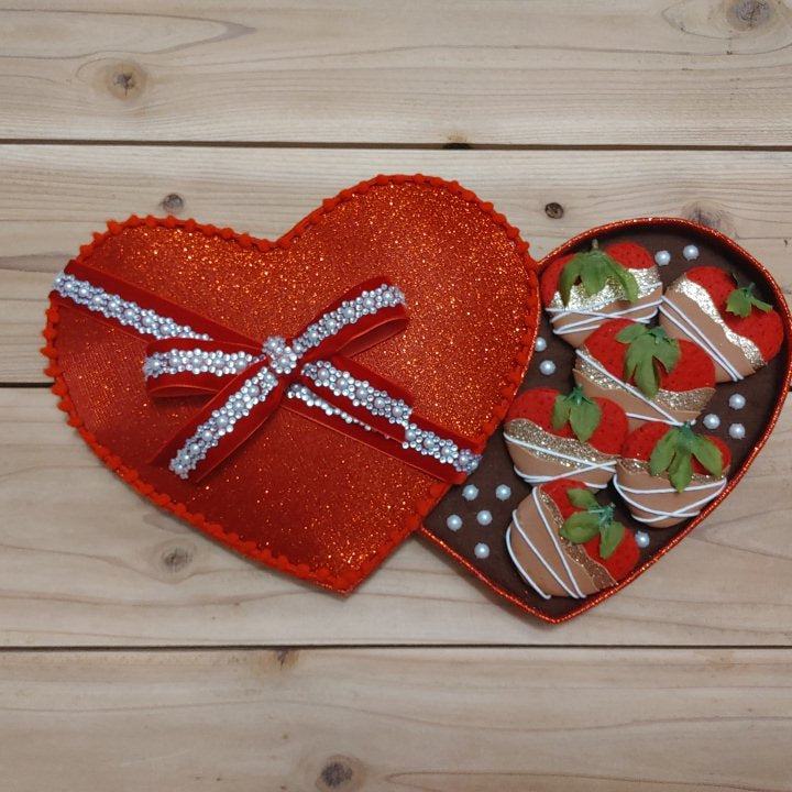 Wreath Attachment - Heart Box with Chocolate cover strawberries