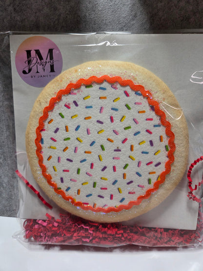 Sugar Cookie Wreath Attachment | Handmade Cookie Door Hanger Accent | Sweet Bakery-Themed Wreath Decor