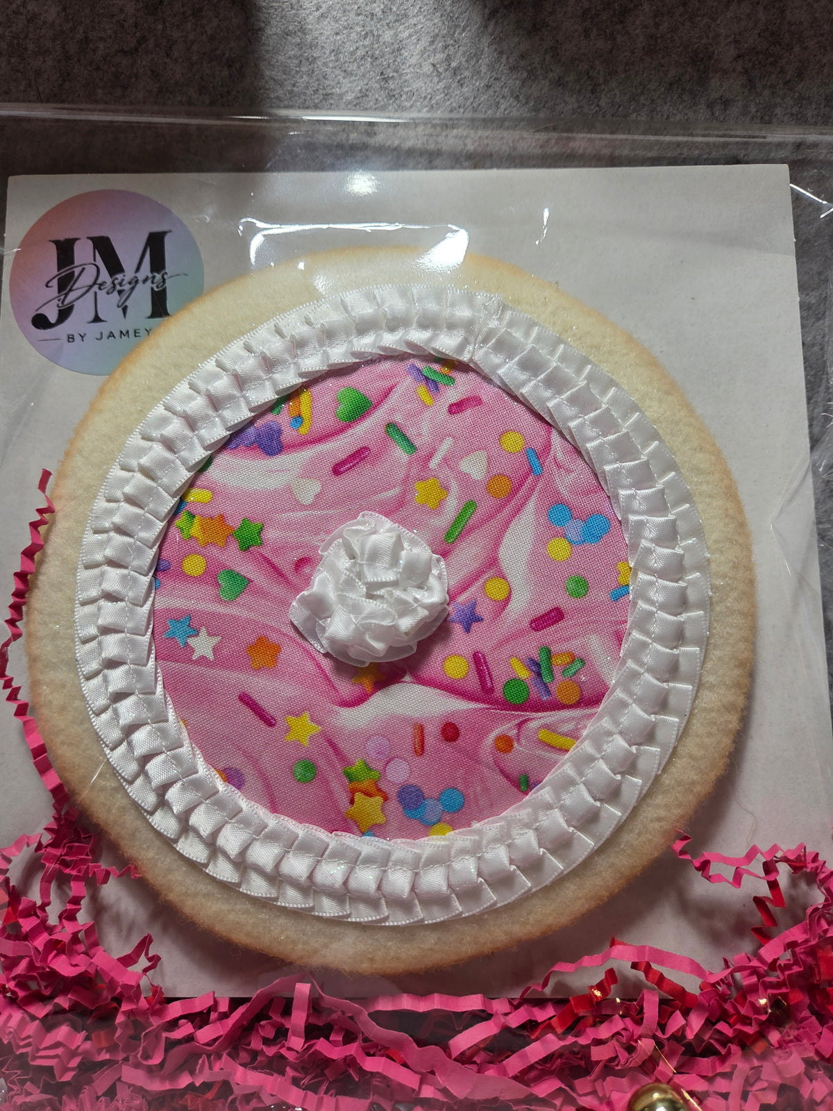 Sugar Cookie Wreath Attachment | Handmade Cookie Door Hanger Accent | Sweet Bakery-Themed Wreath Decor