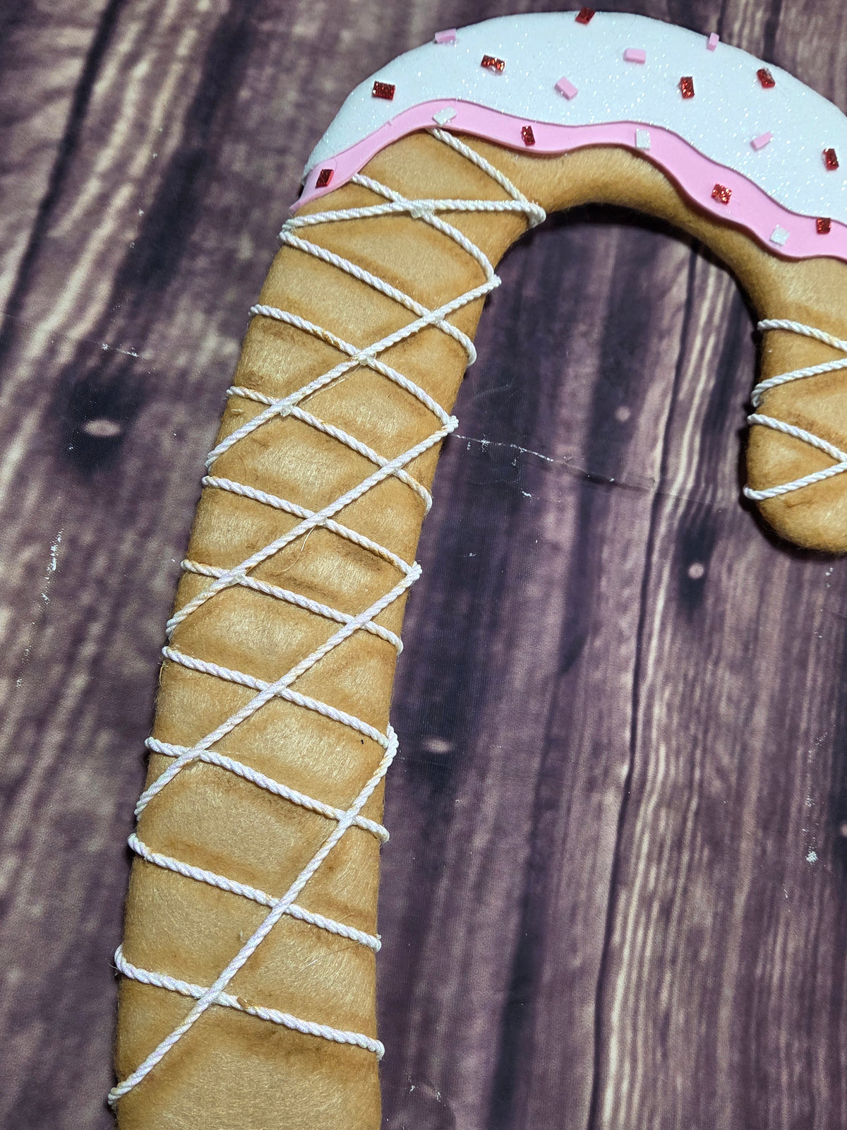 Frosted Sprinkle Candy Cane Wreath Attachment