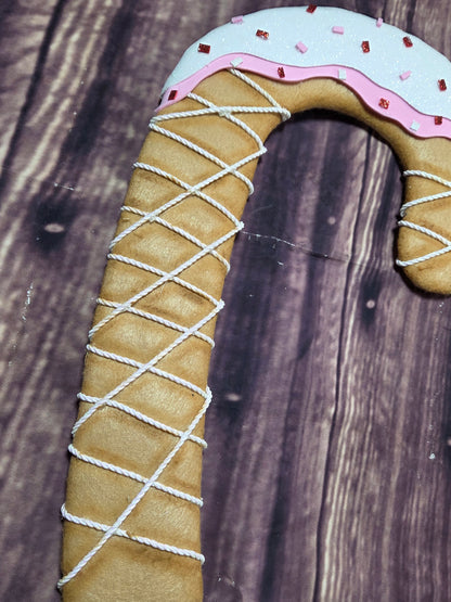 Frosted Sprinkle Candy Cane Wreath Attachment