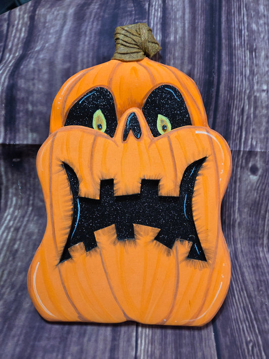 Patch the Pumpkin – Handmade Halloween Pumpkin Wreath Attachment