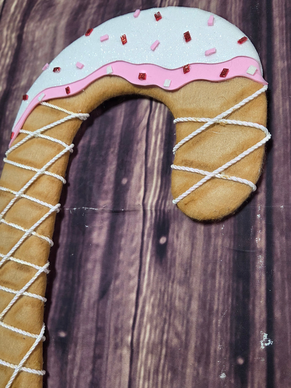 Frosted Sprinkle Candy Cane Wreath Attachment