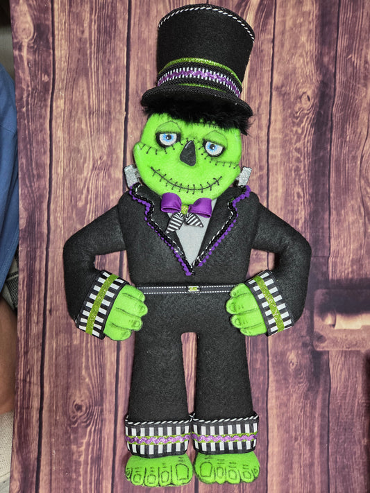 Frankenstein Top Hat Halloween Wreath Attachment – Handmade Monster Door Decor